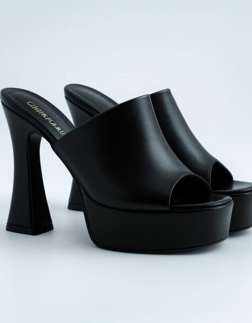 Talent Black Leather Mule