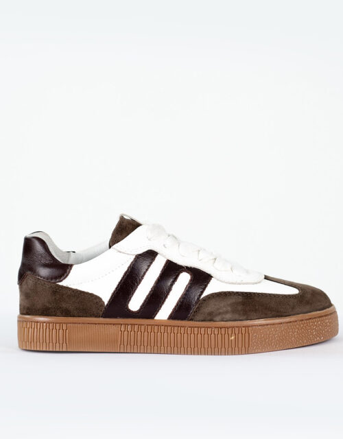 White & Brown Sneakers