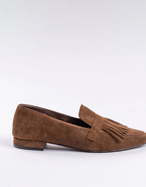 Mocassino con Frange Marrone